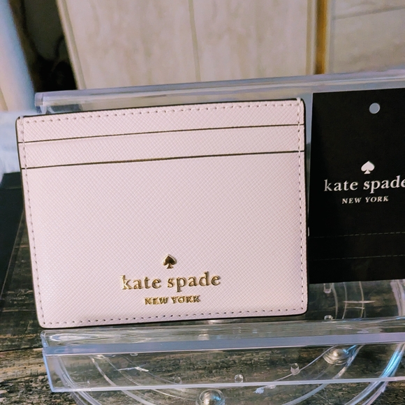 kate spade Accessories - Kate Spade Blush / Gold Accents Slim Saffiano Leather 4 Slots/Center NWT